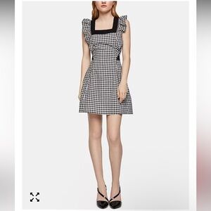 BCBGeneration Gingham Apron Dress | Size 2 | Black & White